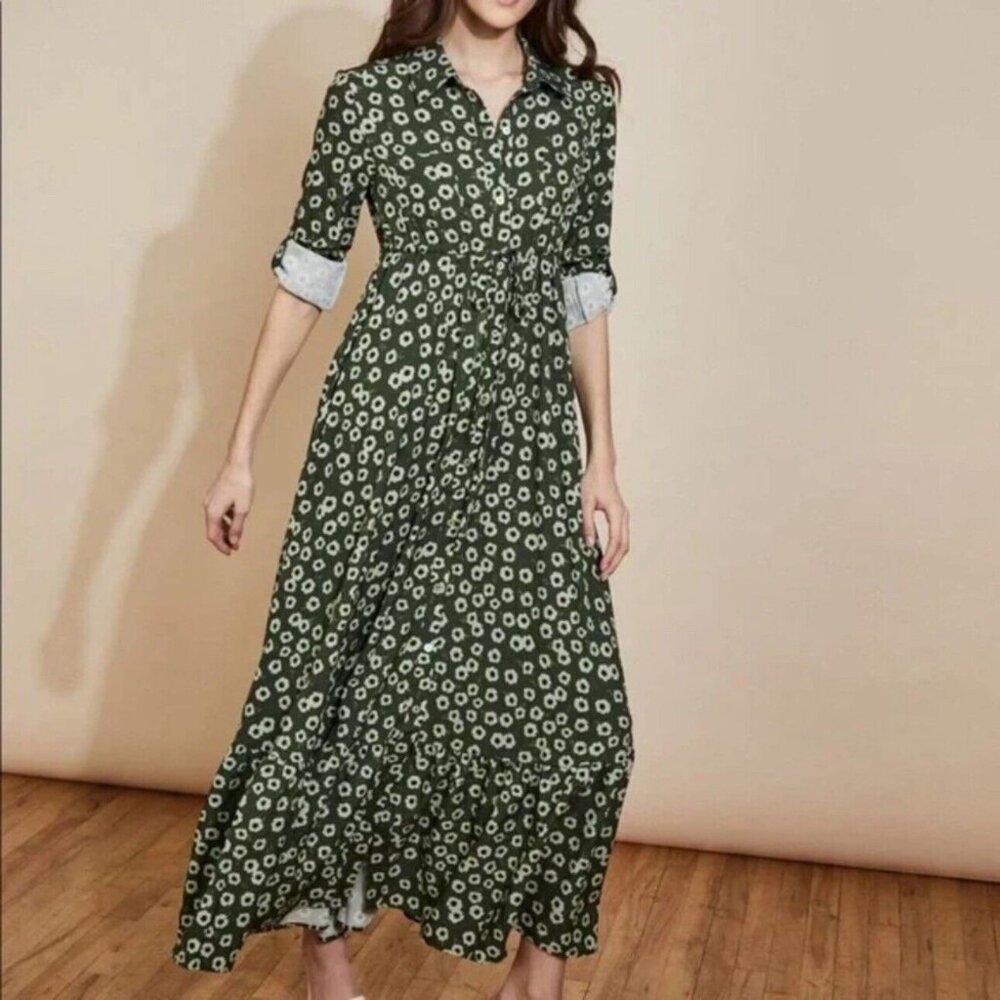 Hutch x Maxey Greene NEW Frannie Maternity Dress Sz L green